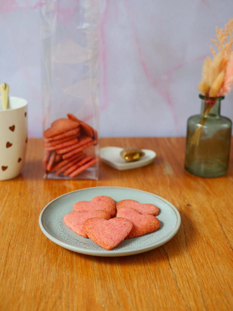 sablés coeur pralines roses