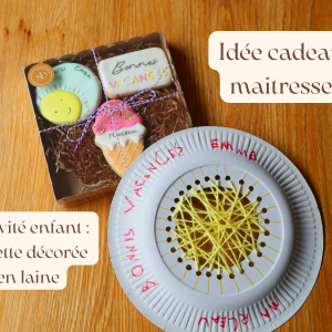 Idée cadeau maitresse diy assiette en laine