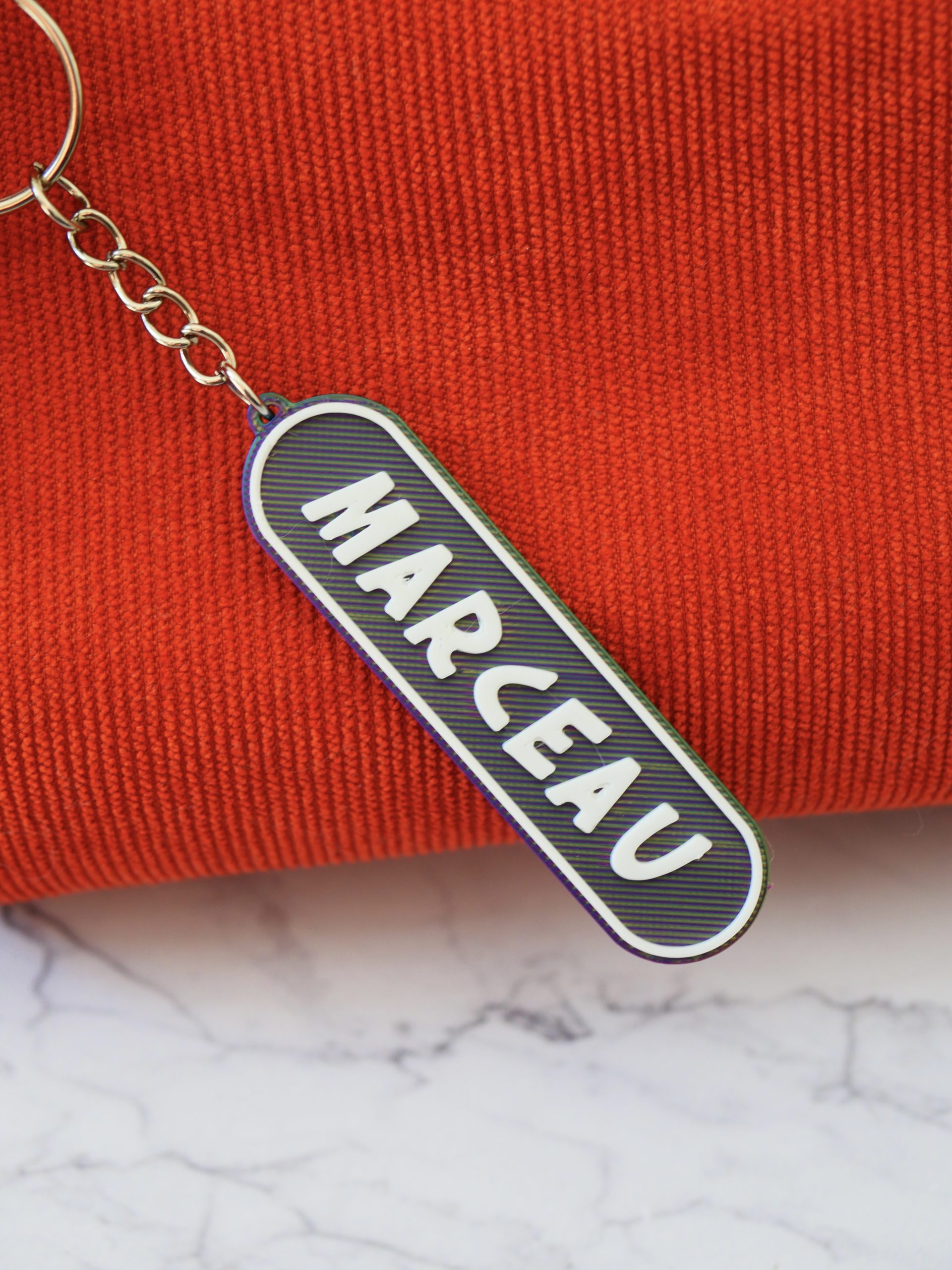 porte clé marceau porte clés prénom personnalisé imprimé en 3d - superbeescuits