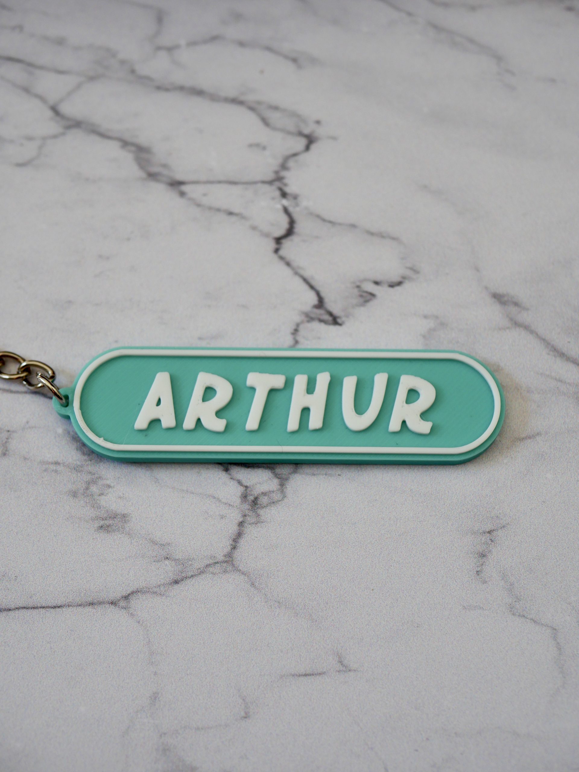 porte clés arthur porte clés prénom personnalisé imprimé en 3d - superbeescuits