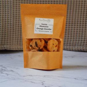 sachet sablés diamants orange confite chocolat noir