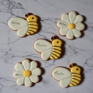 biscuits personnalisés abeille et marguerite